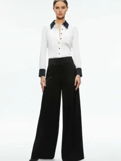 Women Alice and Olivia Willa Fitted Placket Top