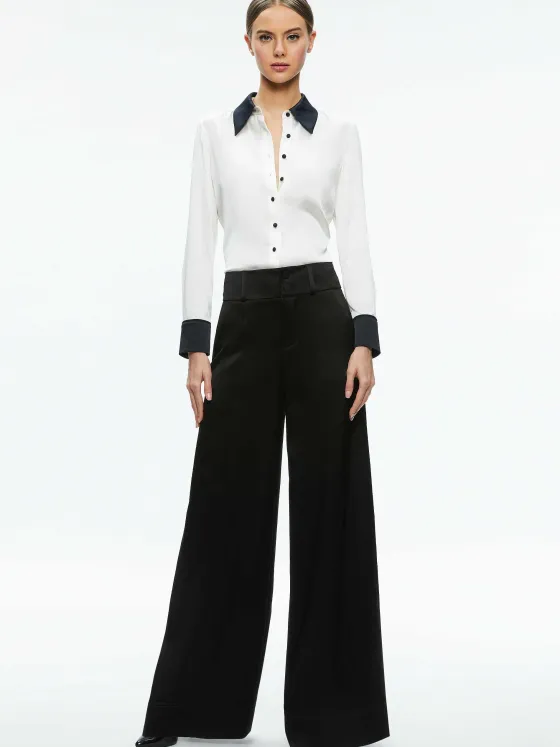 Women Alice and Olivia Willa Fitted Placket Top