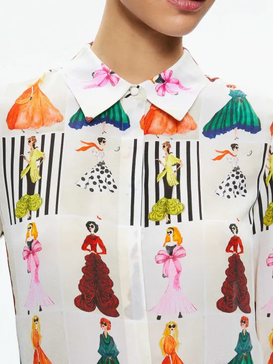 Women Alice and Olivia Willa Placket Top
