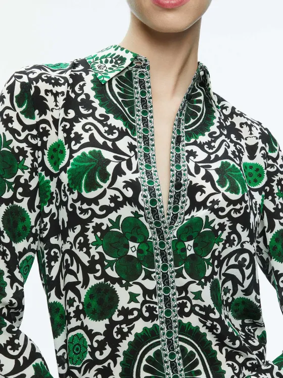Women Alice and Olivia Willa Placket Top
