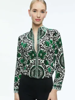Women Alice and Olivia Willa Placket Top