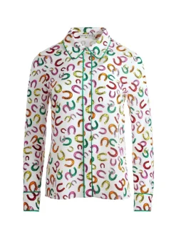 Women Alice and Olivia Willa Placket Top With Piping