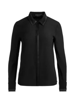 Women Alice and Olivia Willa Relaxed Placket Top With Piping Detail