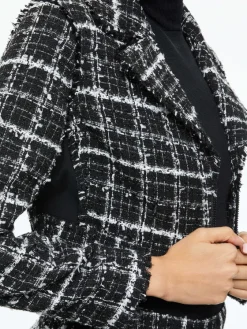 Women Alice and Olivia Yardley Cropped Fray Hem Jacket