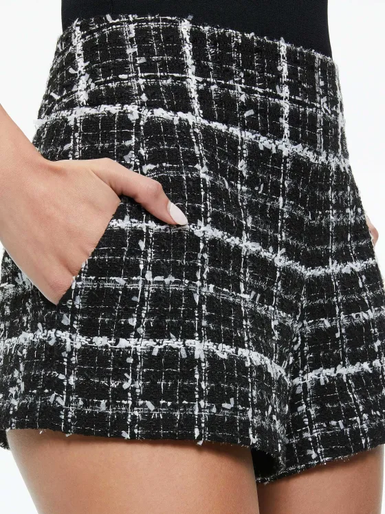 Women Alice and Olivia Yardley Cropped Fray Hem Jacket + Donald Tweed Short