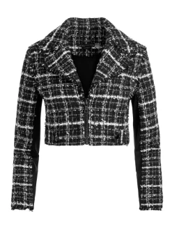 Women Alice and Olivia Yardley Cropped Fray Hem Jacket + Donald Tweed Short